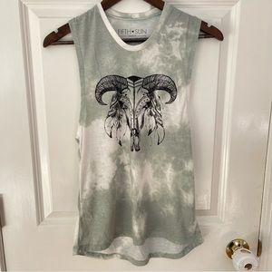 Fifth Sun Tie Dye Animal Skull Tank Top